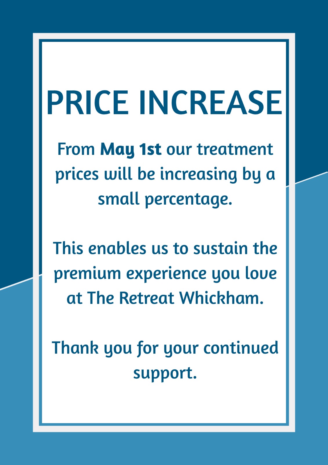 <Changes to pricing coming in from May 1st>